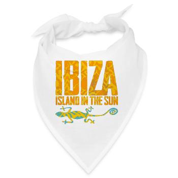 Ibiza Insel Sonne mit Gecko - Bandana - Weiß - Vorne