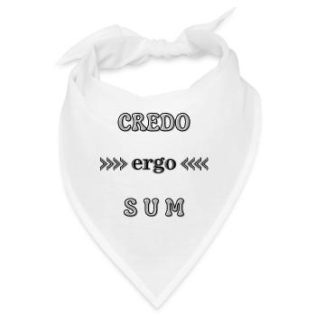 Latein credo ergo sum Theologie Wordart Wortspiel - Bandana - Weiß - Vorne