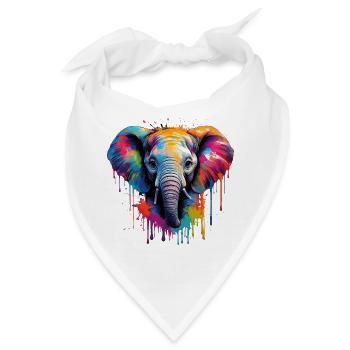 Vibranter Baby Elefantenkunst für Kleidung - Bandana - Weiß - Vorne
