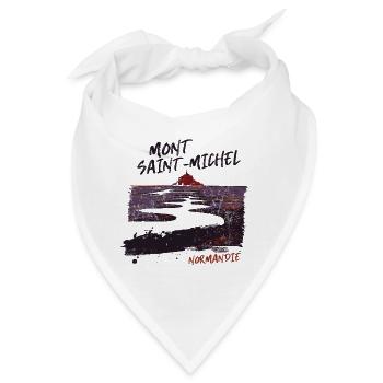Mont Saint-Michel, Sonnenuntergang, Normandie - Bandana - Weiß - Vorne
