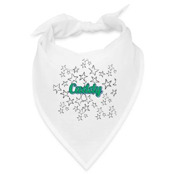 Leuchtender Caddy Schriftzug mit Sternen - Bandana - Weiß - Vorne