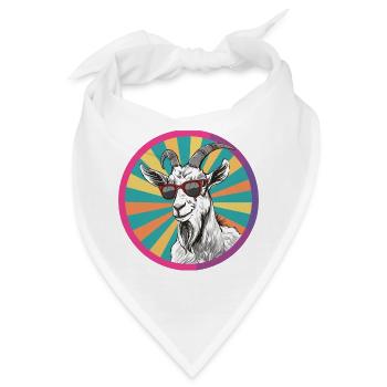 Lässige Ziegenporträt mit Sonnenbrille - Bandana - Weiß - Vorne