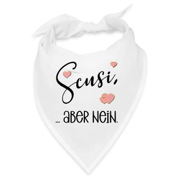 DEUTSCH ITALIENISCH ENTSCHULDIGUNG NEIN HERZ - Bandana - Weiß - Vorne