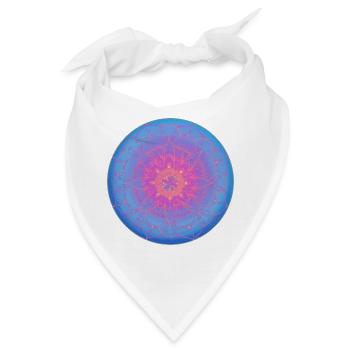 Träumerisches Mandala in blau-lila - Bandana - Weiß - Vorne