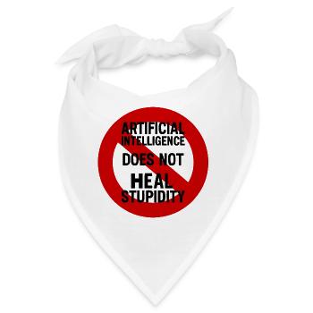 Kritischer Anti-KI Aufdruck - Bandana - Weiß - Vorne