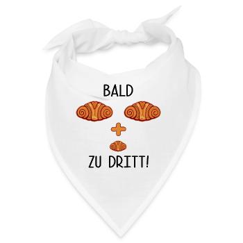 SCHWANGERSCHAFT BABY VERKÜNDEN FRANZBRÖTCHEN - Bandana - Weiß - Vorne