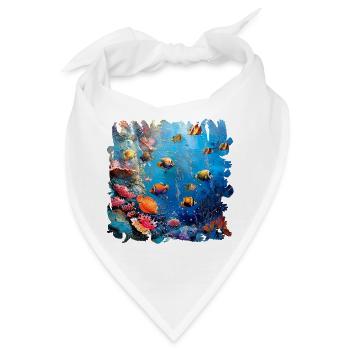 Lebendiges Korallenriff Unterwasserwelt - Bandana - Weiß - Vorne