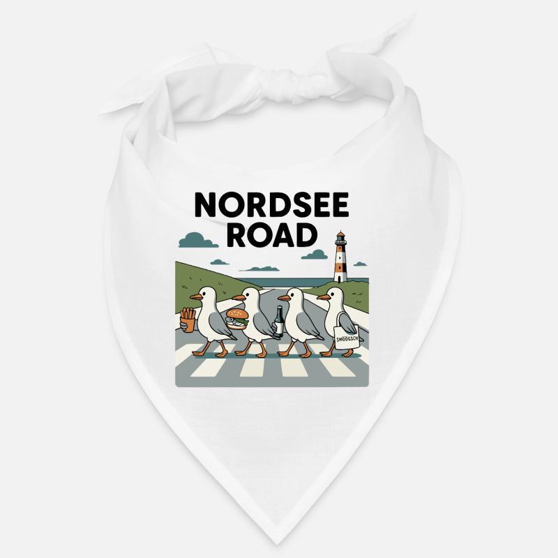 Nordseeroad Möwen Bandana