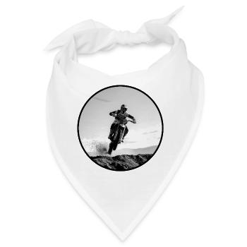 Motocross schwarz-weißes Logo - Schwarz - Bandana - Weiß - Vorne