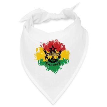 Zimbabwe Emblem Reggaeflagge - Bandana - Weiß - Vorne