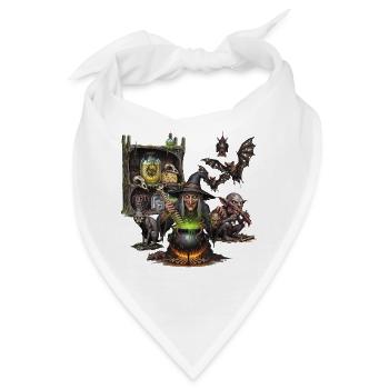 Dark Gothic Hexe und Bestien, Fantasy Kunst - Bandana - Weiß - Vorne