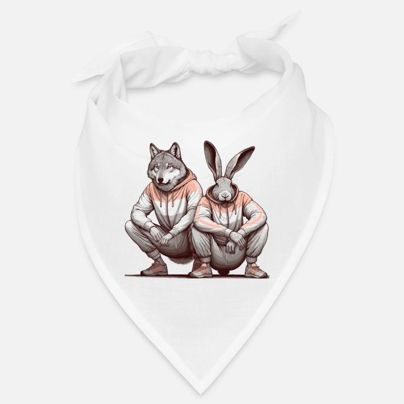 Slavic Squat Russian Squat Hare and Wolf Gift Bandana