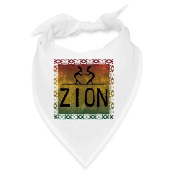 Zion Tanzsilhouette in Reggaefarben - Bandana - Weiß - Vorne
