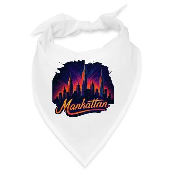 Manhattan Stadt New York Silhouette Geschenk - Bandana - Weiß - Vorne