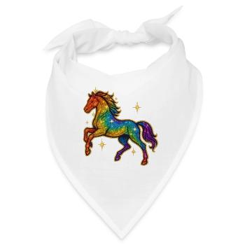 Regenbogen Pferd | Einhorn Glitzertraum - Bandana - Weiß - Vorne