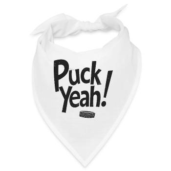 Puck Yeah Eishockey Spruch Hockey Puck Grafik - Bandana - Weiß - Vorne