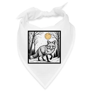 Fuchs im Winterwald - Bandana - Weiß - Vorne