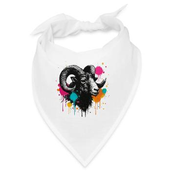 Widderkopf Graffiti Farbexplosion - Bandana - Weiß - Vorne