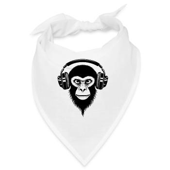 Fierce Affenkopf Stare Beat Edition Shirt - Bandana - Weiß - Vorne