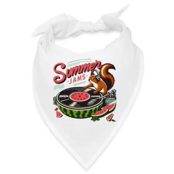 Summer Jams Musik - Eichhörnchen mit Melone - Bandana - Weiß - Vorne