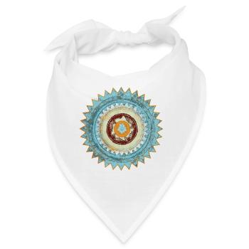 Kreismandala Vintage Textur - Bandana - Weiß - Vorne
