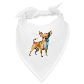 Chihuahua - Cooles Low-Poly-Logo - Bandana - Weiß - Vorne