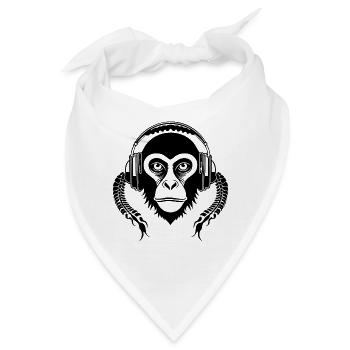Affenkopf Dynamik Stadtklang Takt Auflage Shirt - Bandana - Weiß - Vorne