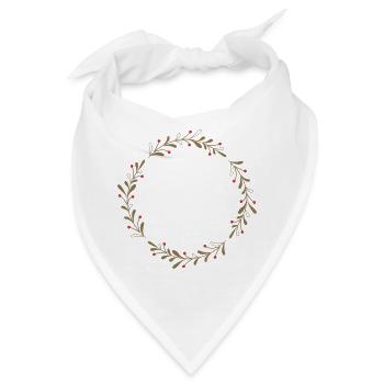Winterlicher Kranz mit roten Beeren - Bandana - Weiß - Vorne