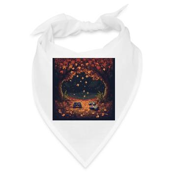 Pixel Autumn Leaves - Bandana - Weiß - Vorne