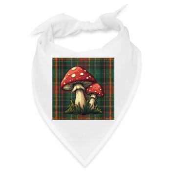 Plaid Mushroom Adventure - Bandana - Weiß - Vorne
