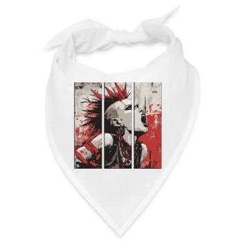 Punkrock Mädchen - Bandana - Weiß - Vorne