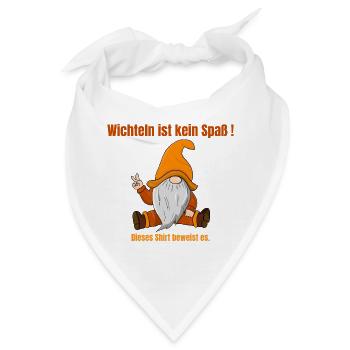 Wichteln ist kein Spaß – Gnom Edition - Bandana - Weiß - Vorne
