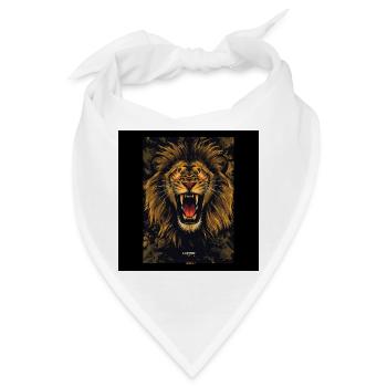 Roaring Golden Lion Poster Design - Bandana - Weiß - Vorne