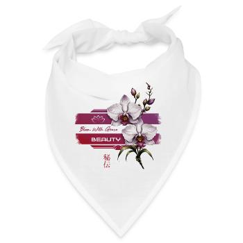 Orchideenblüte mit Anmut - Bandana - Weiß - Vorne