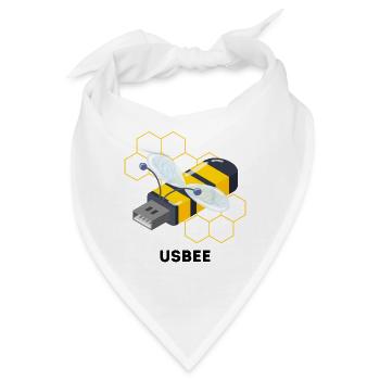USBEE - Niedliches USB-Bienen-Wortspiel - Bandana - Weiß - Vorne