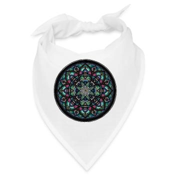 Mandala Farbkreis Zentrum - Bandana - Weiß - Vorne