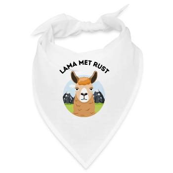Lustiger Lama-Cartoon – Lama allein - Bandana - Weiß - Vorne