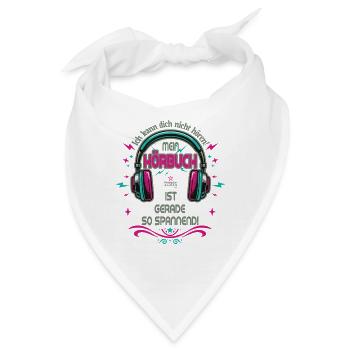 Spannendes Hörbuch dunkel - Bandana - Weiß - Vorne