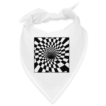 Spiralförmiger Checker Tunnel - Bandana - Weiß - Vorne