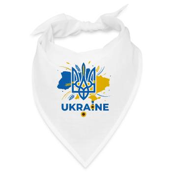 Blauer Dreizack Ukraine Emblem - Bandana - Weiß - Vorne