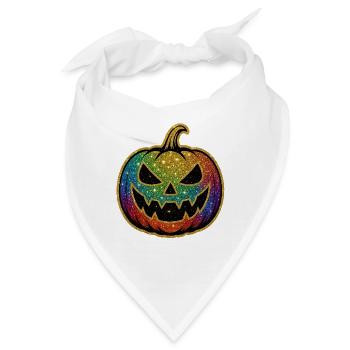 Regenbogen Glitzer Kürbis - Bandana - Weiß - Vorne