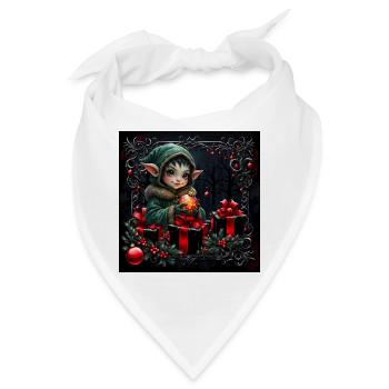 Weihnachtself in festlicher Szene - Bandana - Weiß - Vorne