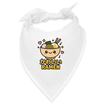 Kawaii Ramen Lächeln Illustration - Bandana - Weiß - Vorne
