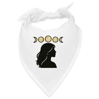 Silhouette mit Mondphasen - Bandana - Weiß - Vorne