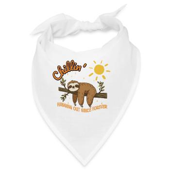 Faultier – Chillin’ - Hanging out since forever - Bandana - Weiß - Vorne