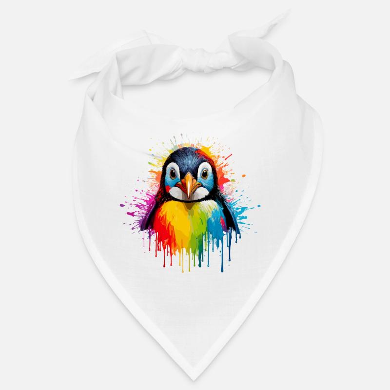 Rainbow Pinguin Spritzkunst Bandana