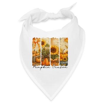 Kürbis Saison Herbst Motiv - Bandana - Weiß - Vorne