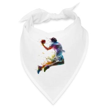 Farbexplosion Handball Sprungwurf - Bandana - Weiß - Vorne