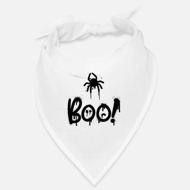 Black composition with spider painted with sprey Bandana