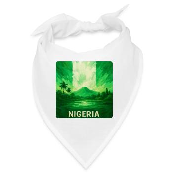 Nigeria Landschaft Flaggen Design - Bandana - Weiß - Vorne